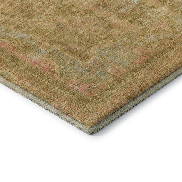 Mayfield Premium Machine Washable Abstract AMF1646 Coral 9 ft. x 12 ft. Area Rug