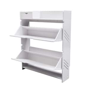 31.88 in. x 25.95 in. White PVC Shoe Storage Cabinet