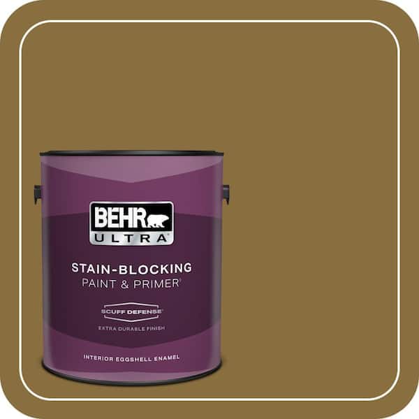 BEHR ULTRA 1 Gal. #S310-7A Vintage Brass Extra Durable Eggshell Enamel Interior Paint and Primer