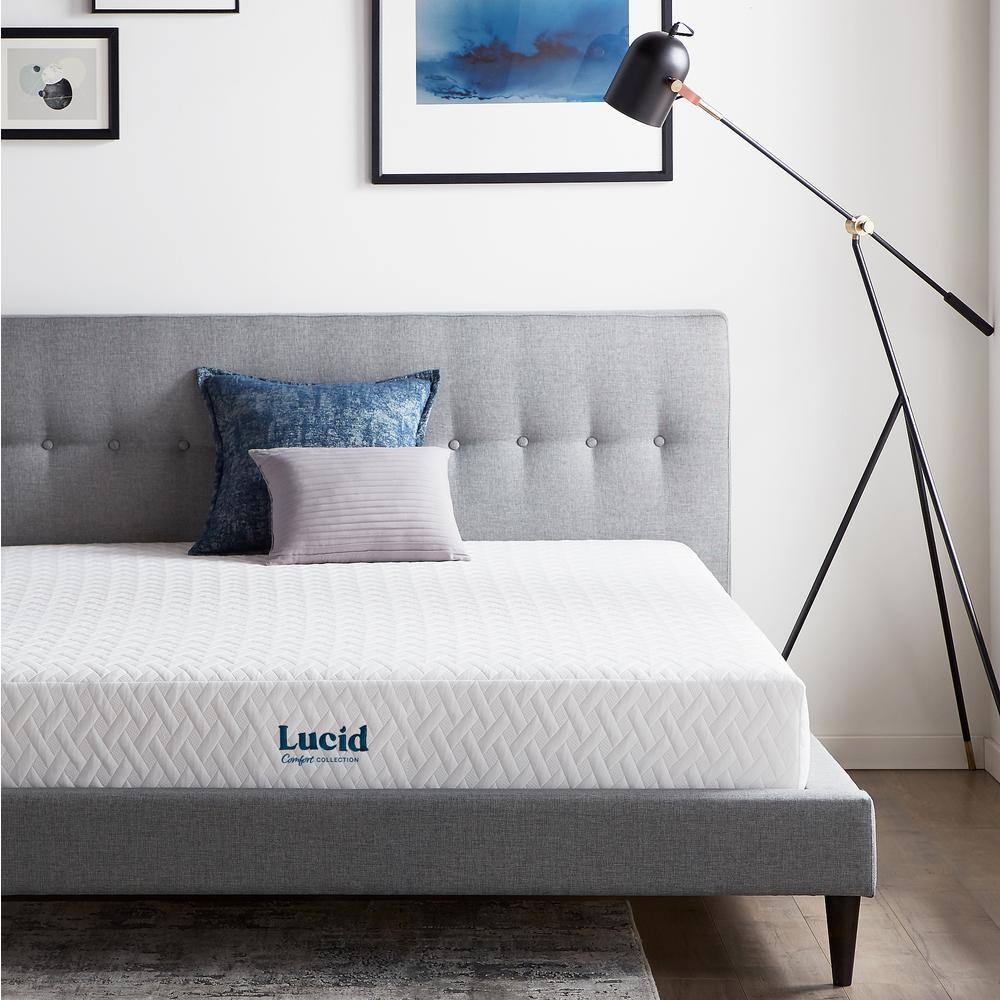 Lucid Comfort Collection SureCool 8in. Firm Gel Memory Foam Tight Top ...