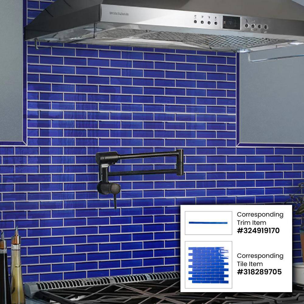 Cobalt Blue Polished Glass Mosaic Tile for Kitchen and Bathroom