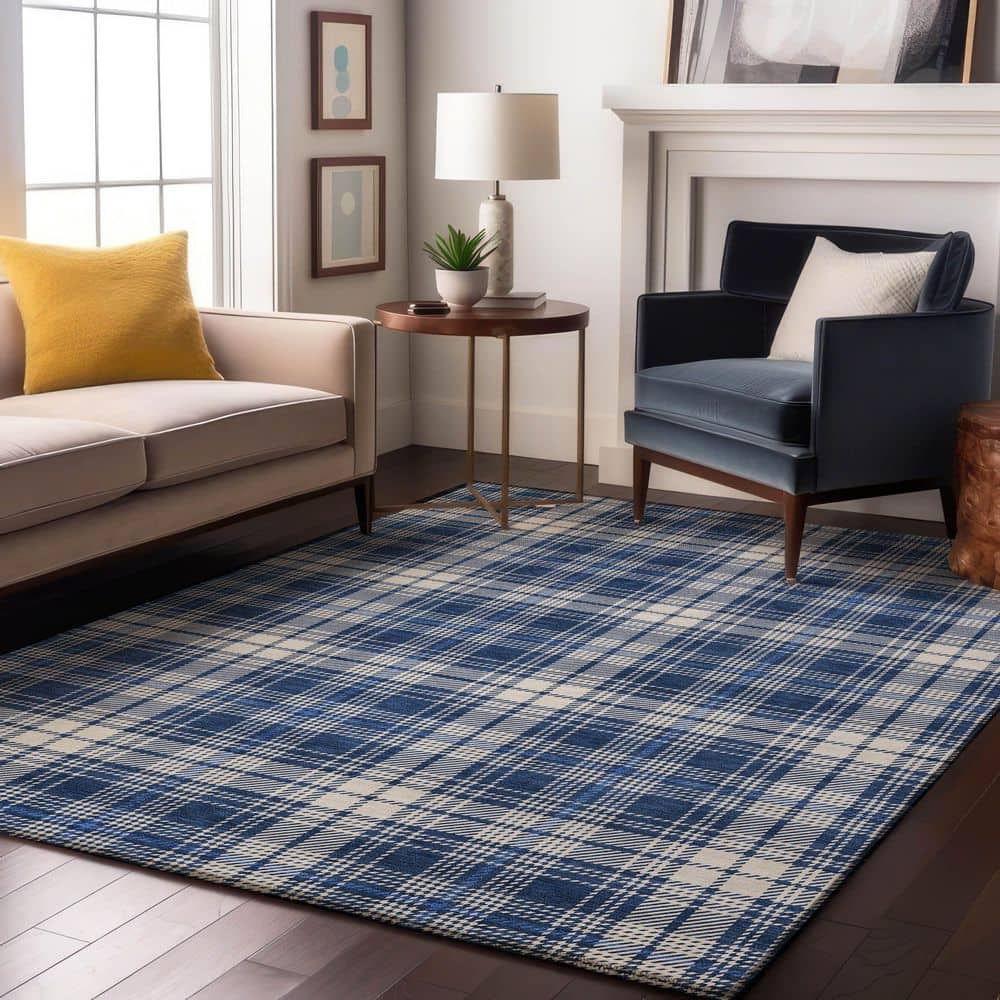 Mayfield Premium Machine Washable Abstract AMF993 Navy 5 ft. x 7 ft. 6 in. Area Rug price history on PriceWatchPro