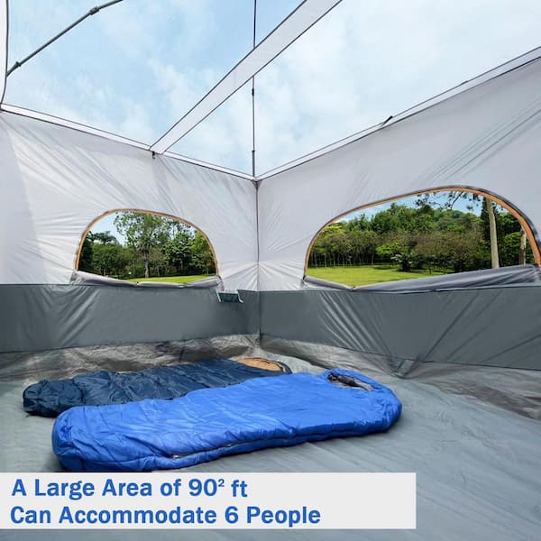 Gray 5 Person Canopy Inner Tent Easy Set Up Pop Up Canopy Tent
