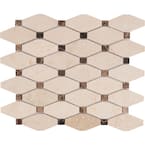 Valencia Blend Elongated Octagon 12 in. x 12 in. x 10 mm Polished Marble Mosaic Tile (1 sq. ft.)