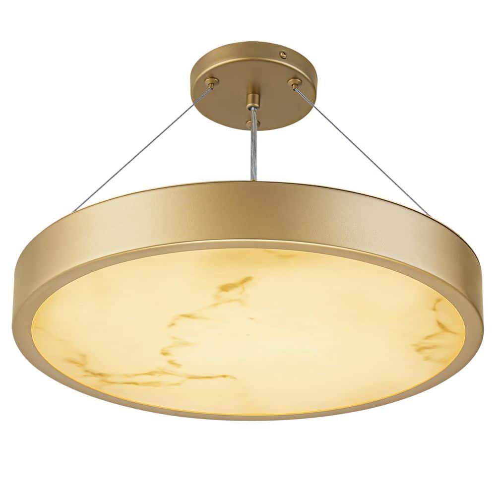 16 in. Gold LED Semi Flush Mount Ceiling Light,Modern Ceiling Light or Pendant with Marble Look Shade for Kitchen Island price history on PriceWatchPro