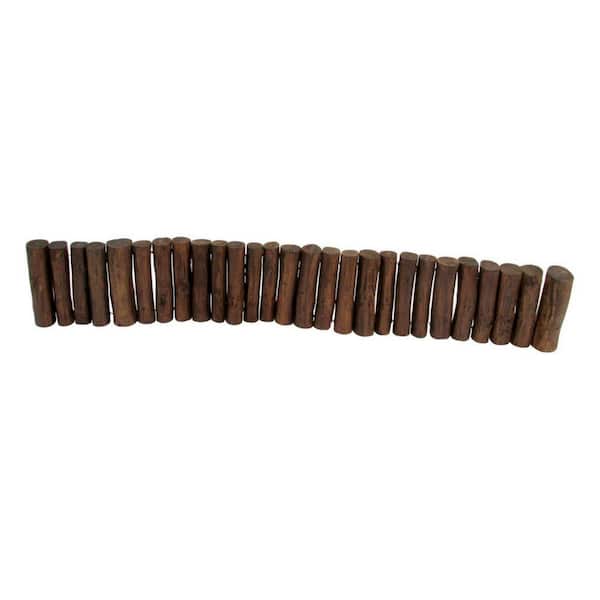 MGP 10 in. H x 60 in. L Teak Wood Even Top Solid Log Edging