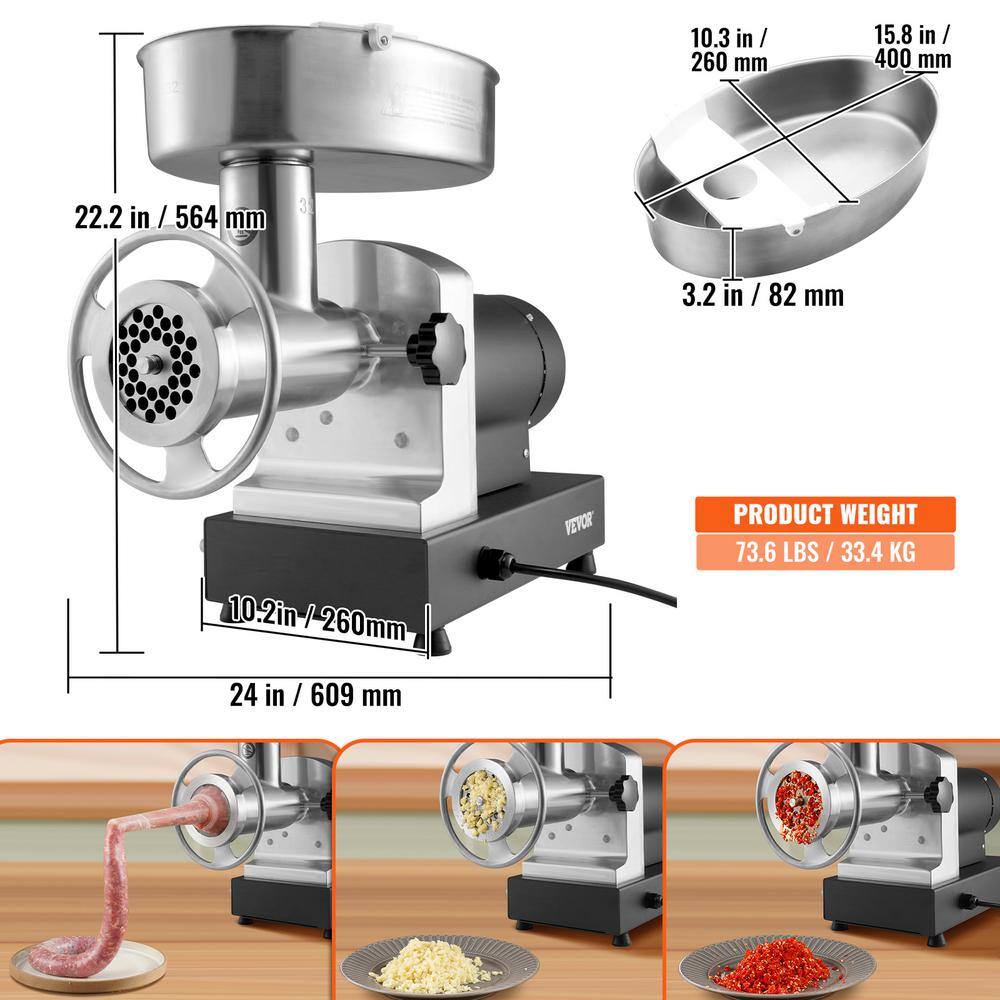 Heavy Duty Stainless Steel Electric Meat Grinder with Sausage Stuffer