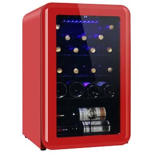 Red Metal 24-Bottle Countertop Free Standing Wine Cooler