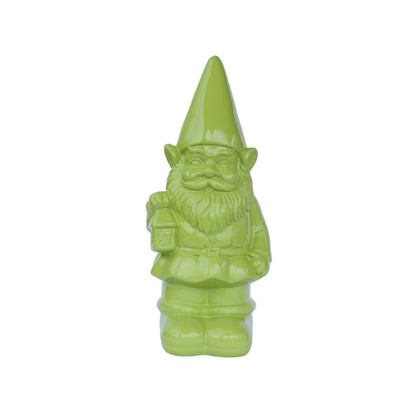 HI-LINE GIFT LTD Garden Gnome Statue Holding Lantern-Green