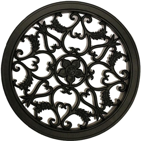 NUVO IRON 15 in. Diameter Round Black Cast Aluminum Fence and Gate Insert (12-Pack)