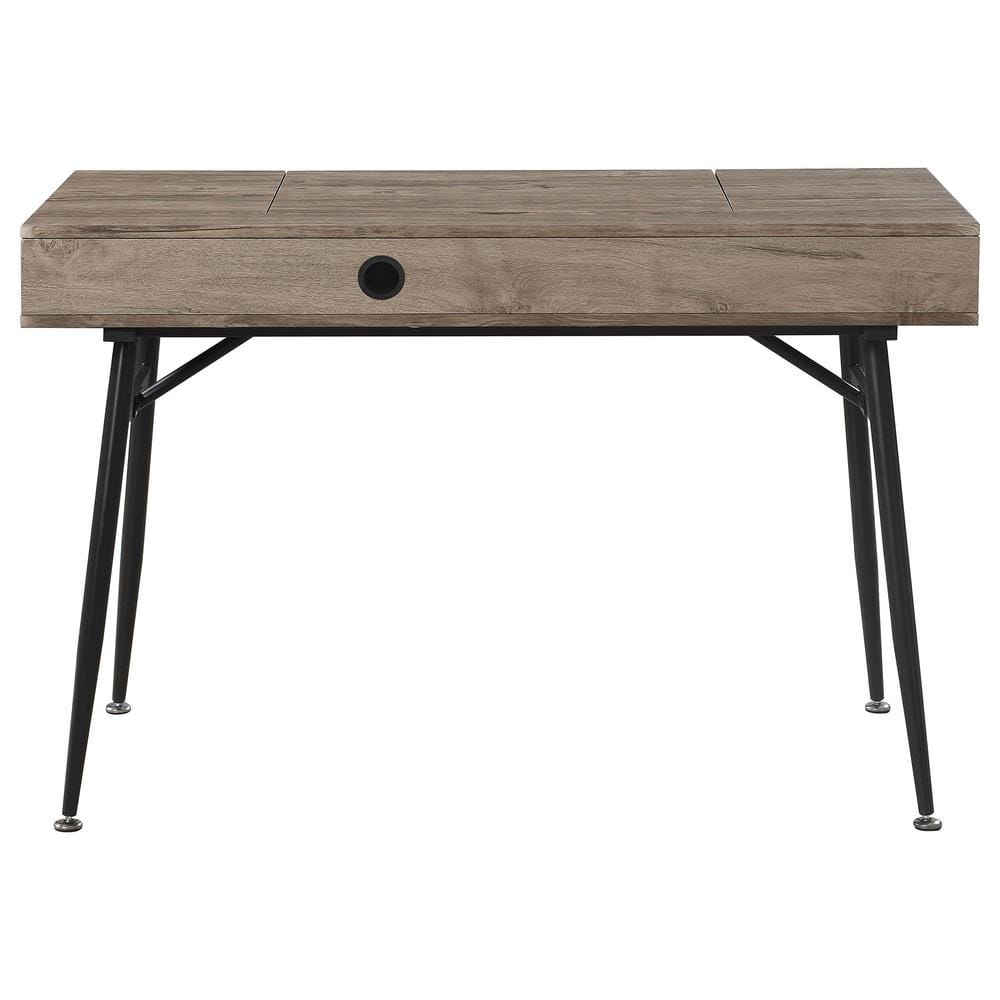 Transitional Rustic Driftwood Corner Home Office Desk with Drawer
