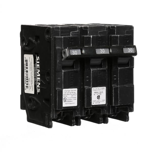 Siemens 30 Amp Three-Pole Type HQP 66kA Circuit Breaker