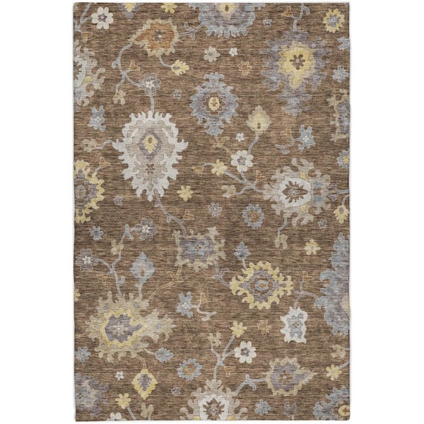 Dream Shag Premium Machine Washable Abstract ADS753 Chocolate 9 ft. x 12 ft. Area Rug