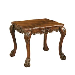 Dresden 28 in. Cherry Oak Short Square Wood End Table