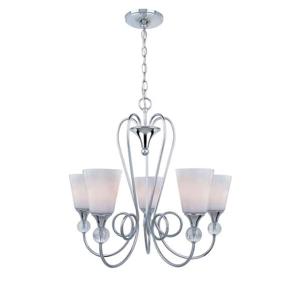 Illumine 5-Light Chrome Chandelier with Frost Glass