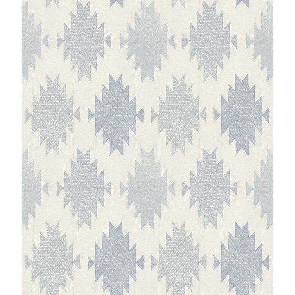 Chesapeake 20.50 in. W x 396 in. L Indigo Stitched Heirloom Wallpaper Sample