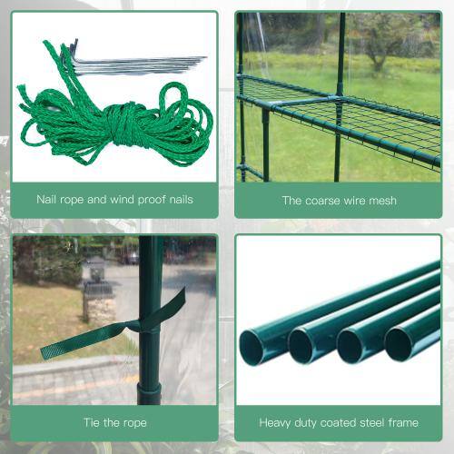 Green 56 in. x 56 in. x 76 in. Steel Frame Walk-In Greenhouse