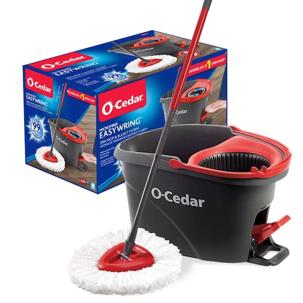 Buy O-Cedar EasyWring 148473 Spin Mop and Bucket System, Microfiber Mop  Head, Red Mop Head, Metal Handle