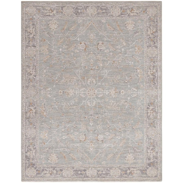 Asher Blue Ivory 9 ft. x 13 ft. All-over design Traditional Area Rug