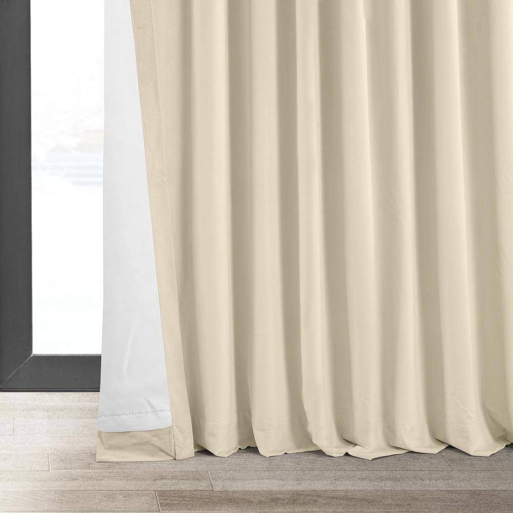 Ivory Velvet Blackout Extra Wide Curtain Panel, 100W x 120L