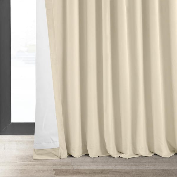 Exclusive Fabrics & Furnishings Black Extra Wide Velvet Rod Pocket Blackout  Curtain - 100 in. W x 108 in. L (1 Panel) VPCH-VET1212-108 - The Home Depot