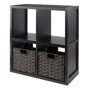 Timothy 27 in. 2 in. x 2 in. Storage Bookcase with Baskets