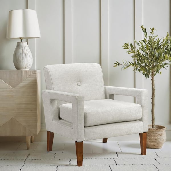Lapis 55 in W Beige Chenille Upholstery 2-seater Loveseat