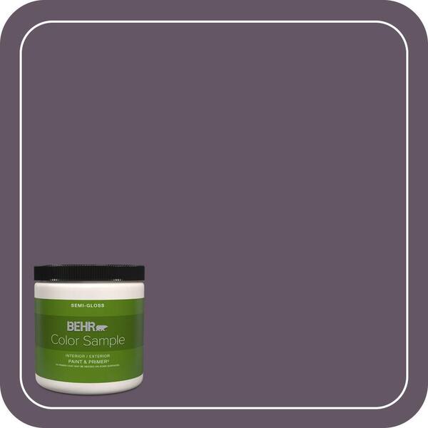 BEHR PREMIUM PLUS 8 oz. #HDC-CL-03 Grand Grape Semi-Gloss Interior/Exterior Paint & Primer Color Sample