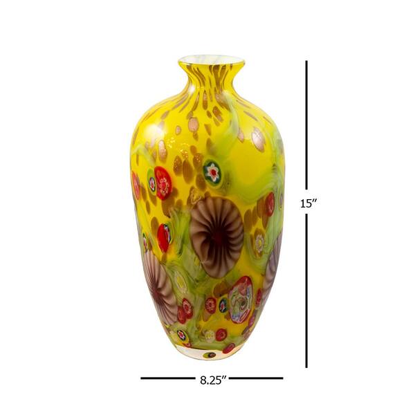 Dale Tiffany Anzio Multi-Colored Hand-Blown Art Glass Vase AV21001