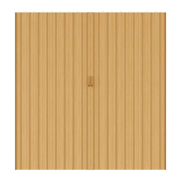 ARK DESIGN 72 in. x 80 in. OAK Vinyl PVC Panel Accordion Door