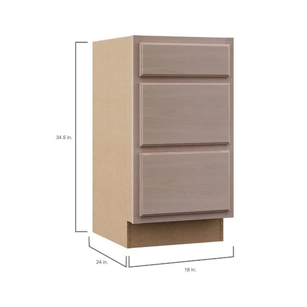 Hampton Bay 18 in. Assembled Unfinished Drawer Base Cabinet