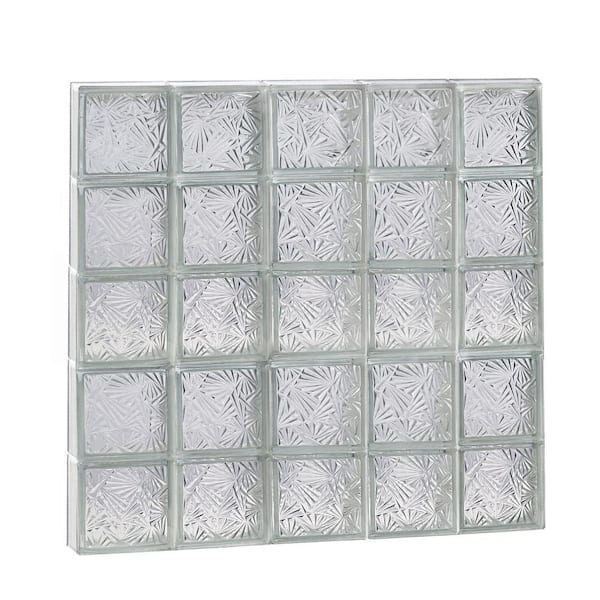 Clearly Secure 37.5 in. x 37.5 in. x 3.125 in. Metric Series Cuneis Pattern Frameless Non-Vented Glass Block Window
