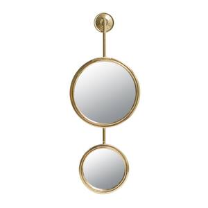 11 in. W x 11 in. H Small Round Iron Framed Wall Bathroom Vanity Mirror in Gold, 2-Round Mirrors