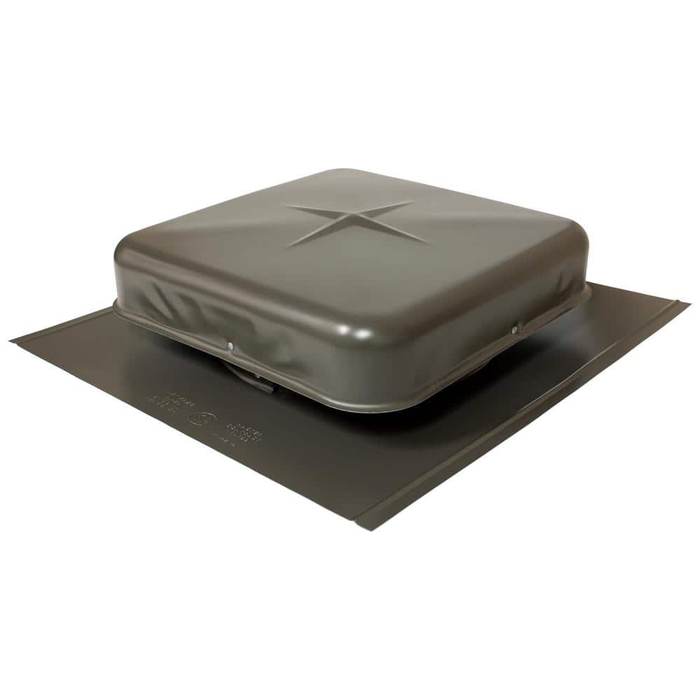 50 sq. in. NFA Galvanized Square-Top Roof Louver Static Vent in Weatherwood