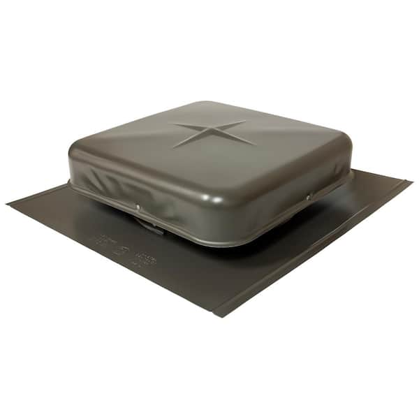 Air Vent 50 sq. in. NFA Galvanized Square-Top Roof Louver Static Vent in Weatherwood (Sold in Carton of 9 only)