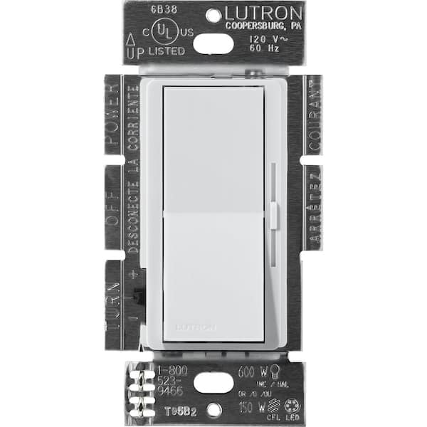 Lutron Diva Dimmer Switch for Electronic Low Voltage, 300-Watt/Single-Pole or 3-Way, Mist (DVSCELV-303P-MI)