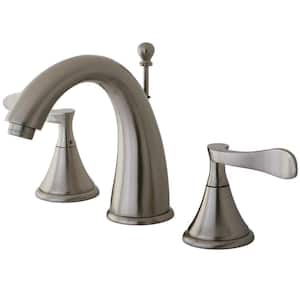 Modern 8 in. Widespread 2-Handle High-Arc Bathroom Faucet in Brushed Nickel