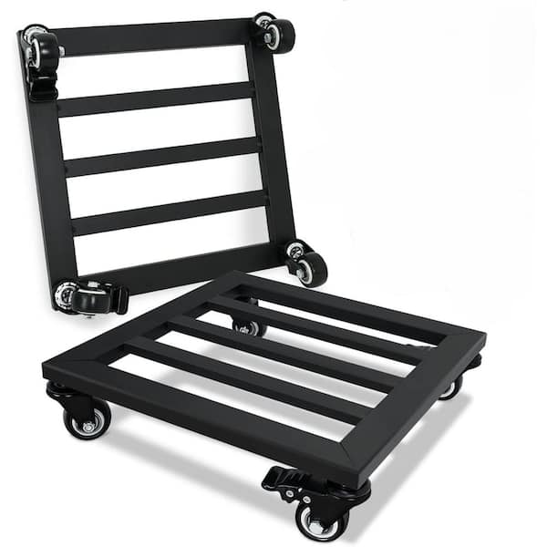 12" x 12" Metal Plant Caddy with Lockable Casters, Heavy Duty Dolly for Pots, Holds 380 lbs, 2 Pack