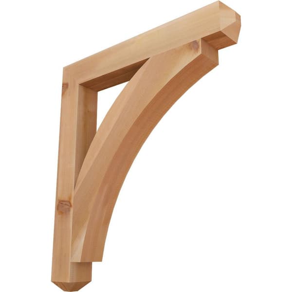 Ekena Millwork 3.5 in. x 34 in. x 30 in. Western Red Cedar Thorton Craftsman Smooth Bracket