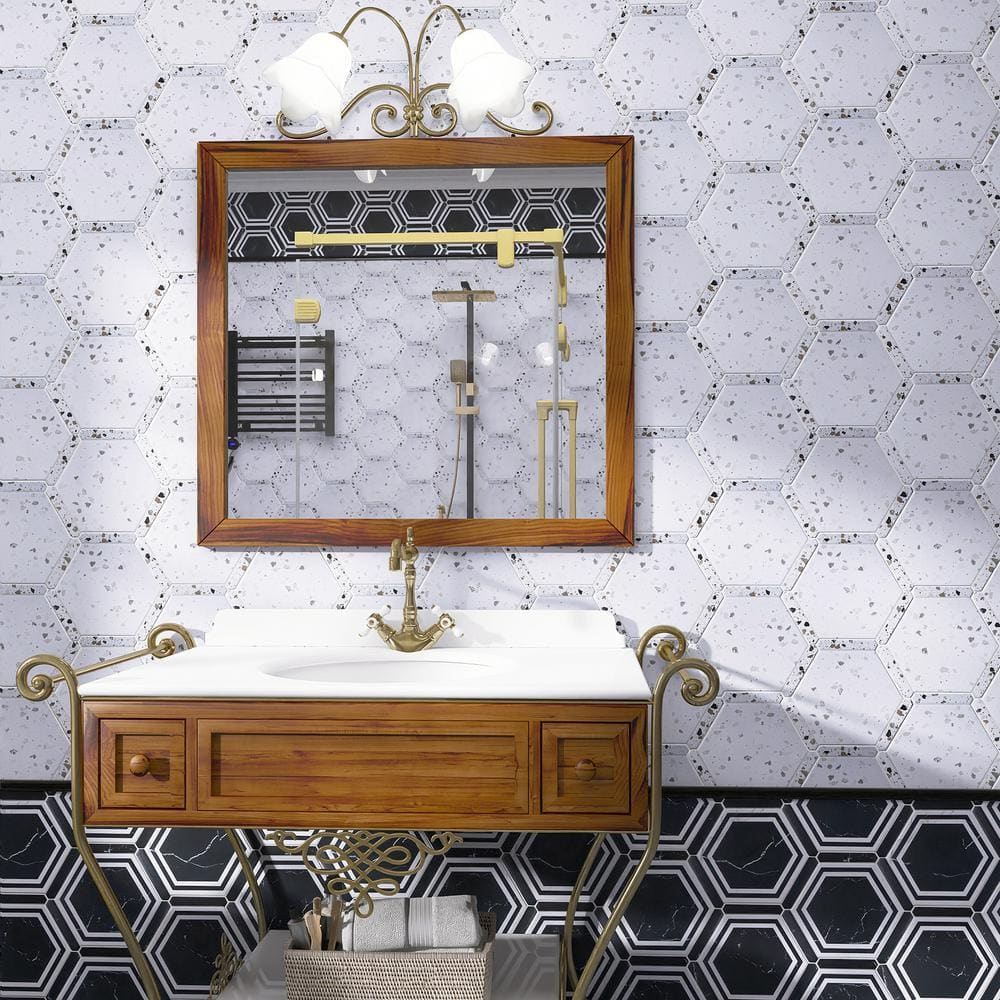 Blianco White Hexagon Matte Porcelain Wall & Floor Tile