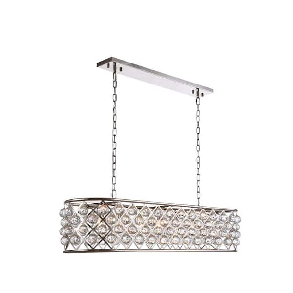 Elegant Lighting Madison 7-Light Polished Nickel Royal Cut Crystal Clear Pendant