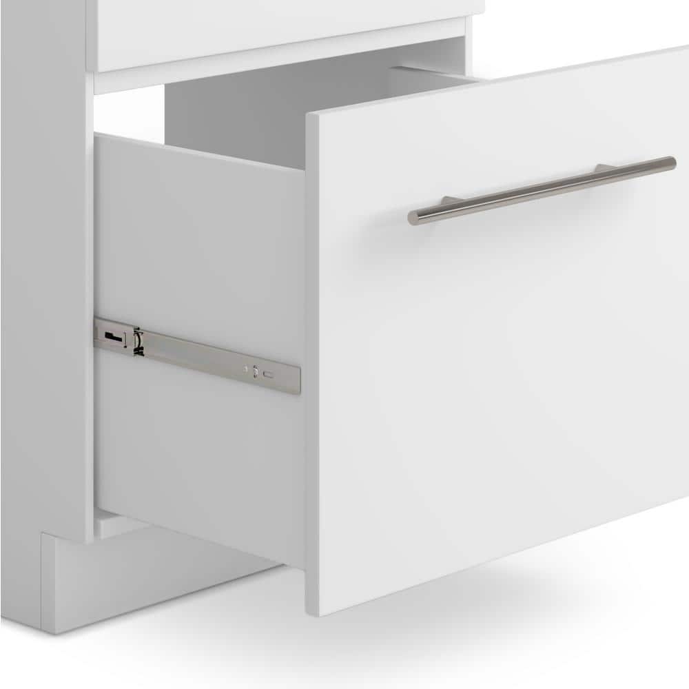 Metro 24 Inch White Laundry Cabinet with Stainless Steel Sink