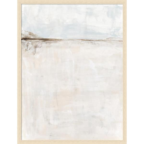Woodgrain "Light Abstract Landscape" by Naomi Hink NLS Design Abstract Framed Canvas Art Print 38 in. x 29 in.