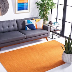 Kilim Orange Doormat 3 ft. x 5 ft. Solid Color Area Rug