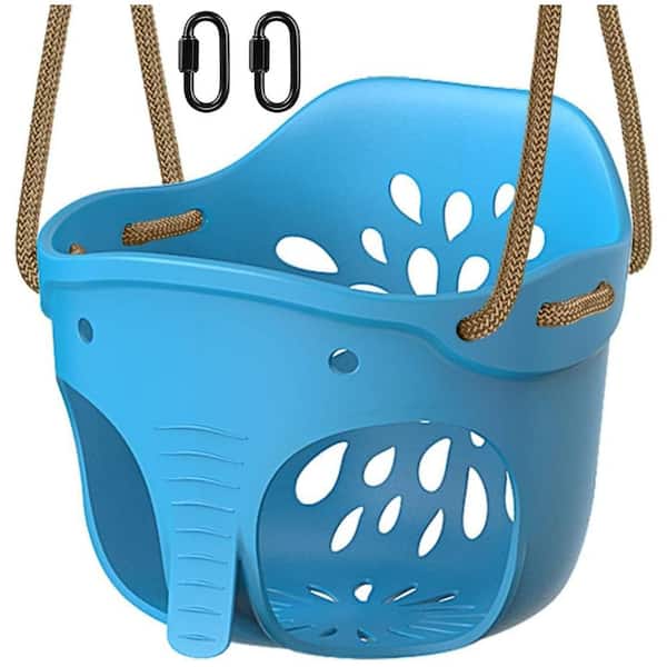 EVA High Back Full Bucket Swing with Adjustable Rope, 600 LB Capacity, 1pc, Includes 2 Carabiners