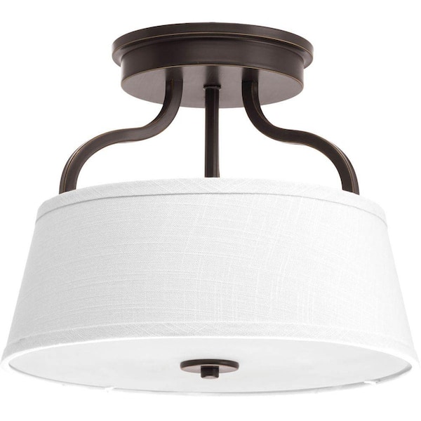 Progress Lighting Arden Collection 2-Light Antique Bronze Semi-Flush Mount