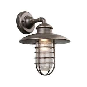 1-Light Oil-Rubbed Bronze Outdoor Wall Lantern Sconce