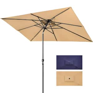 10 ft. Market Push Button Patio Umbrella in Tan