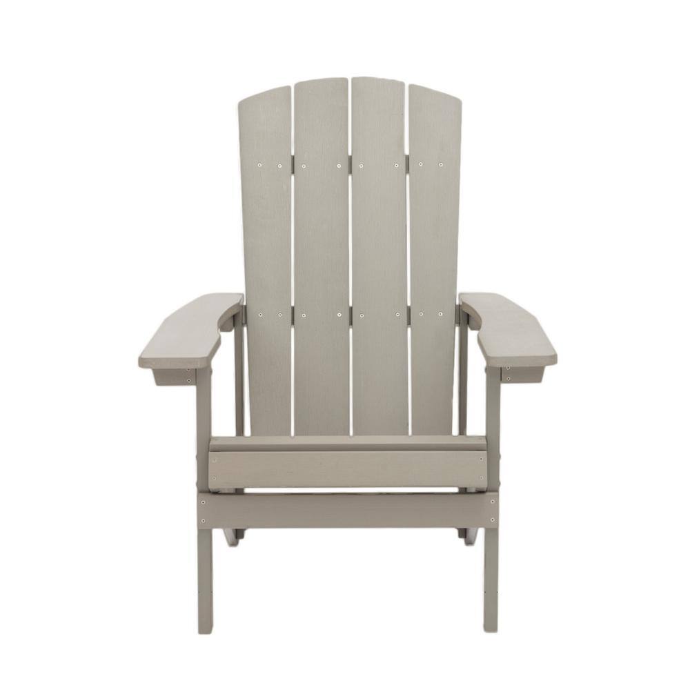 Light Gray Reclining Plastic Adirondack Chair