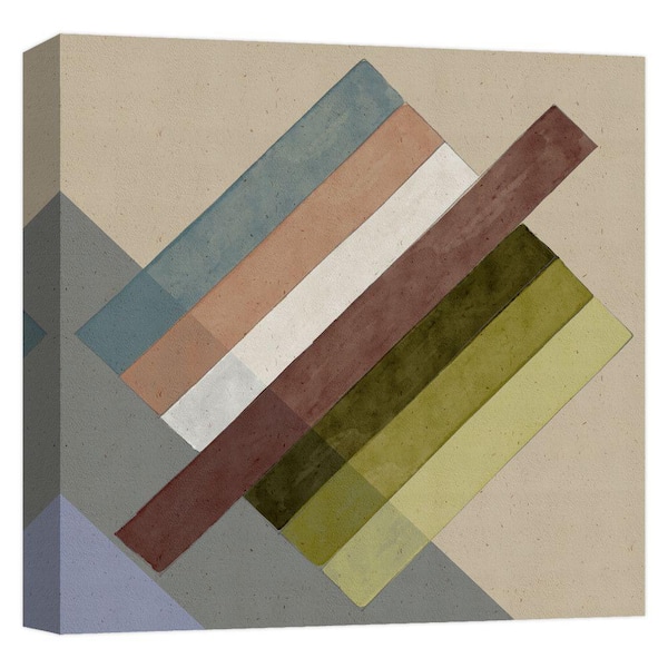 PTM Images ''Chalk Stripes II'' Canvas Abstract Wall Art 15 in. x 15 in.